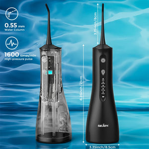 Sejoy Portable Water Flossers for Teeth 300ML Oral Irrigator Rechargeable Dental 5 Modes Water Tank Waterproof Teeth Cleaner